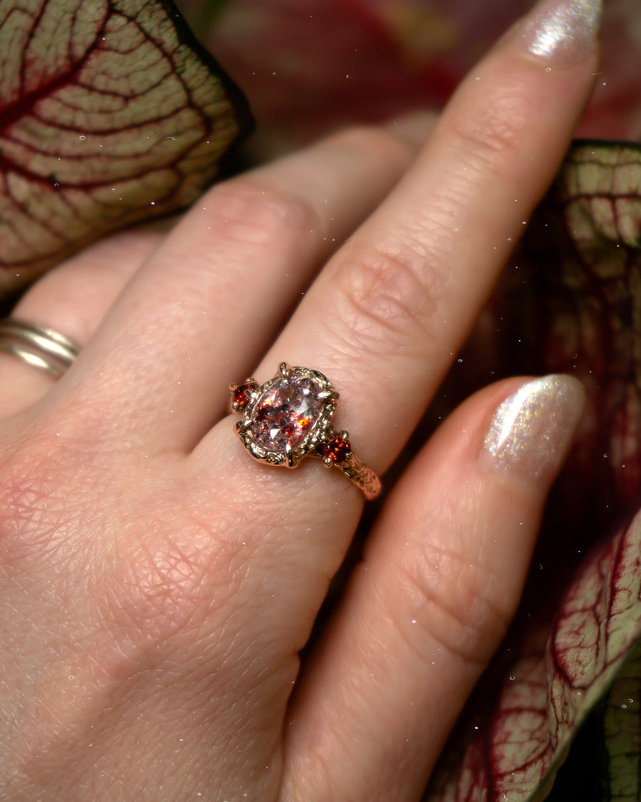 14k Rose Gold Fire Quartz 6.5